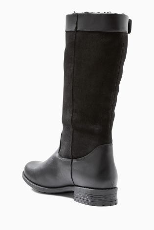 Leather Chunky Rider Boots